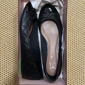 I. Miller quilted black leather flats